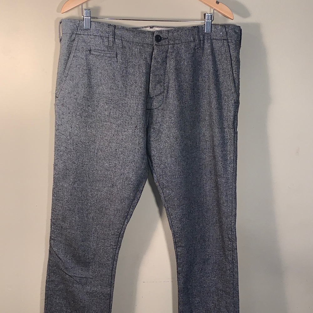 Top app wool straight leg pants